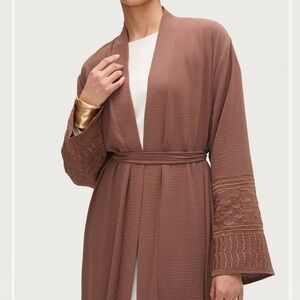 Veiled Dima embroidered open abaya